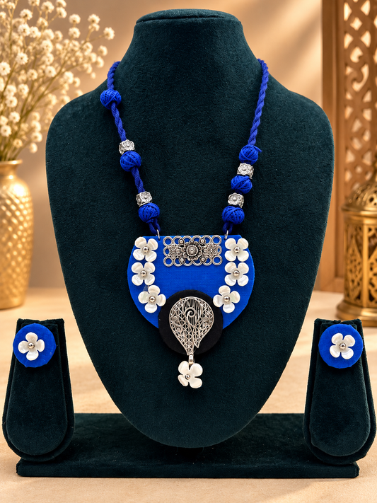 Blue Floral Navratri Necklace