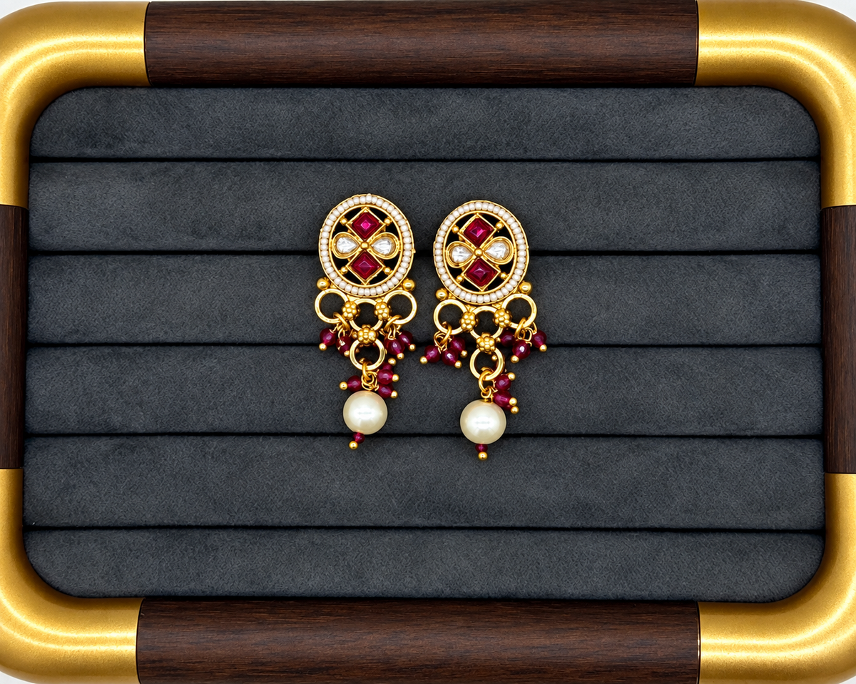 Ruby Kundan Choker Necklace Set