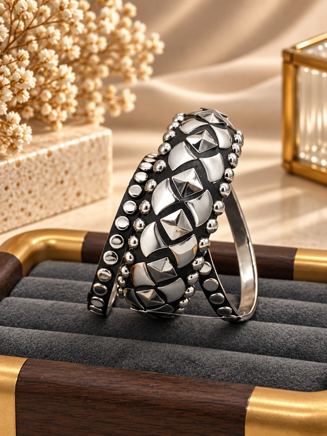 Golden Classic Layered Bangle Set