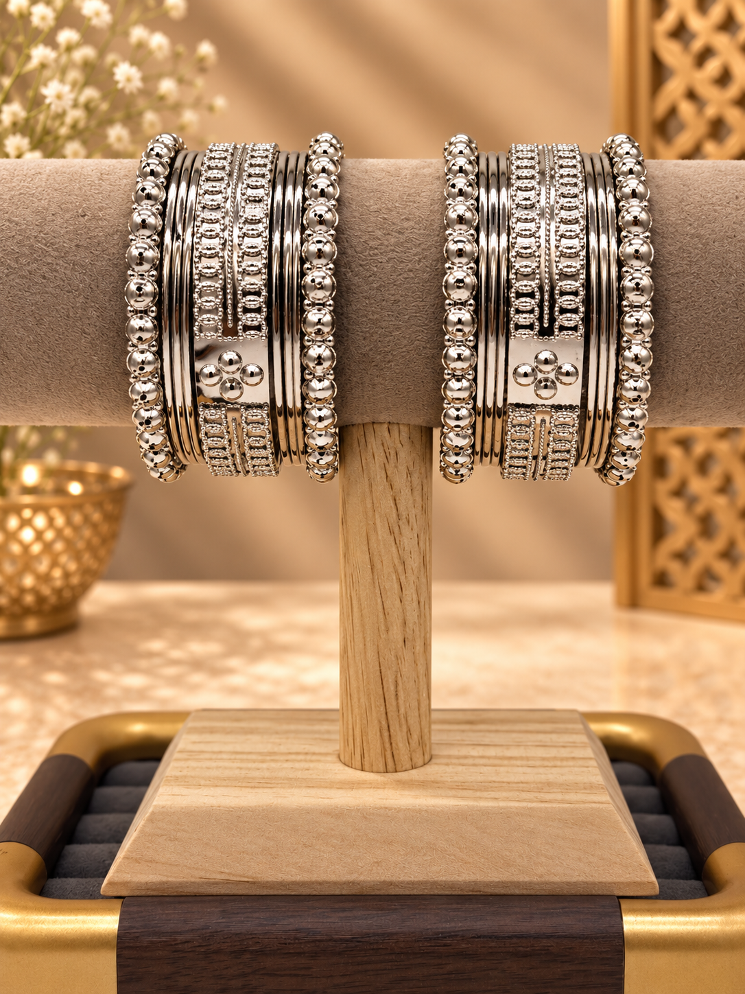 Antique Silver Heritage Bangle Set