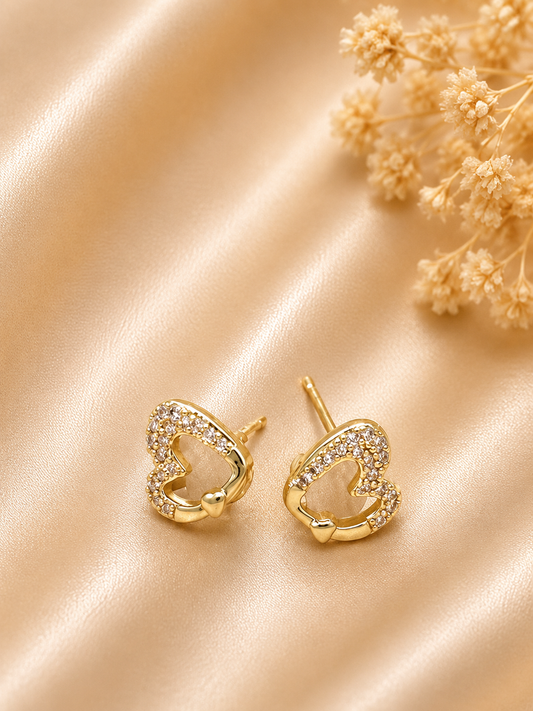 Crystal Heart Studs