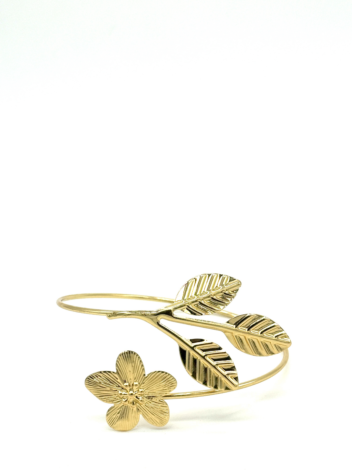 Gold Botanical Bloom Cuff Bracelet