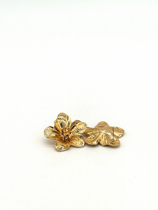 Gold Camellia Stud Earrings
