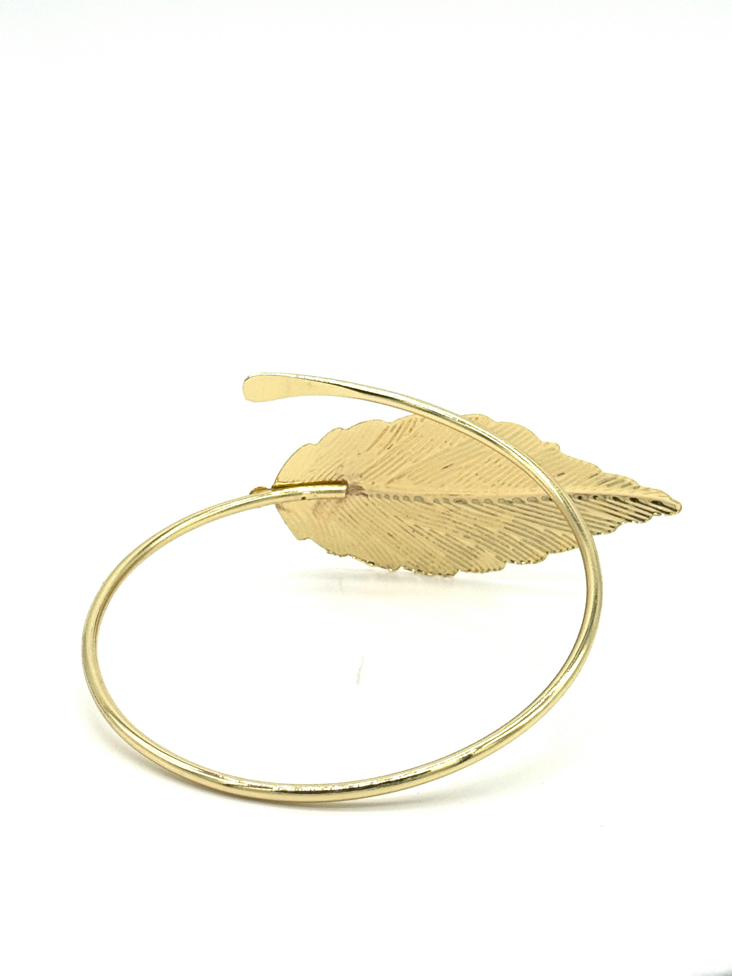 Gold Feather Wrap Cuff Bracelet