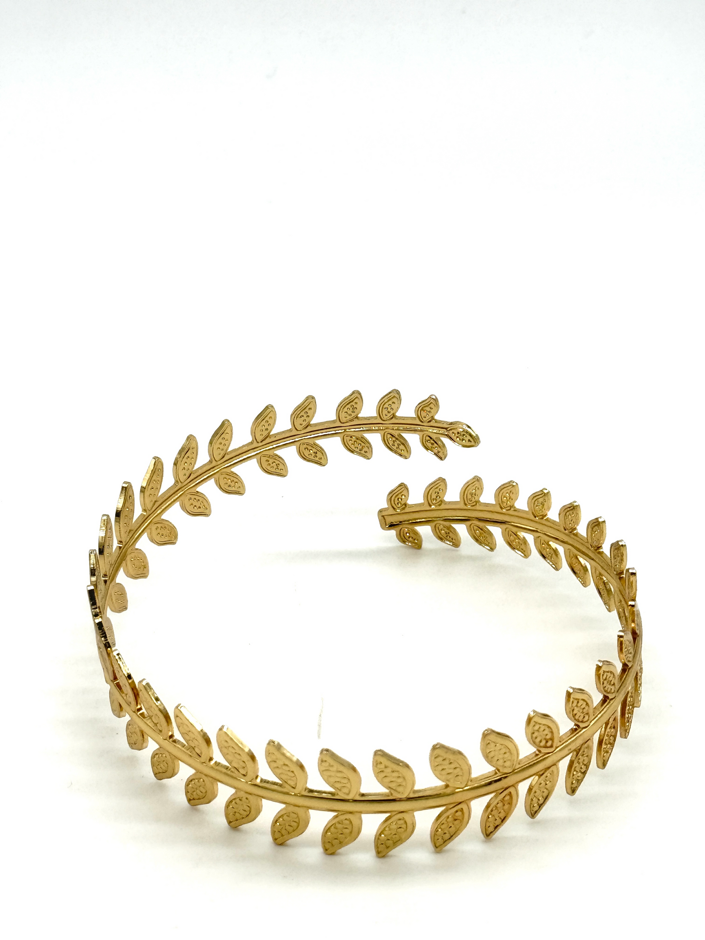 Gold Laurel Cuff Bracelet