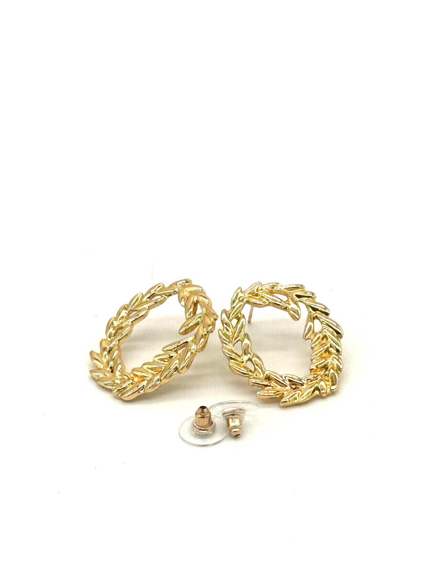 Gold Laurel Stud Earrings