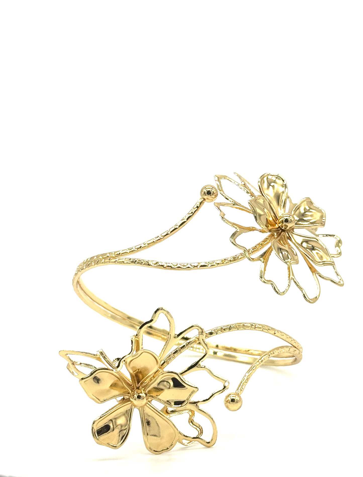 Gold Magnolia Cuff Bracelet