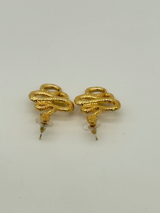 Gold Snake Stud Earrings