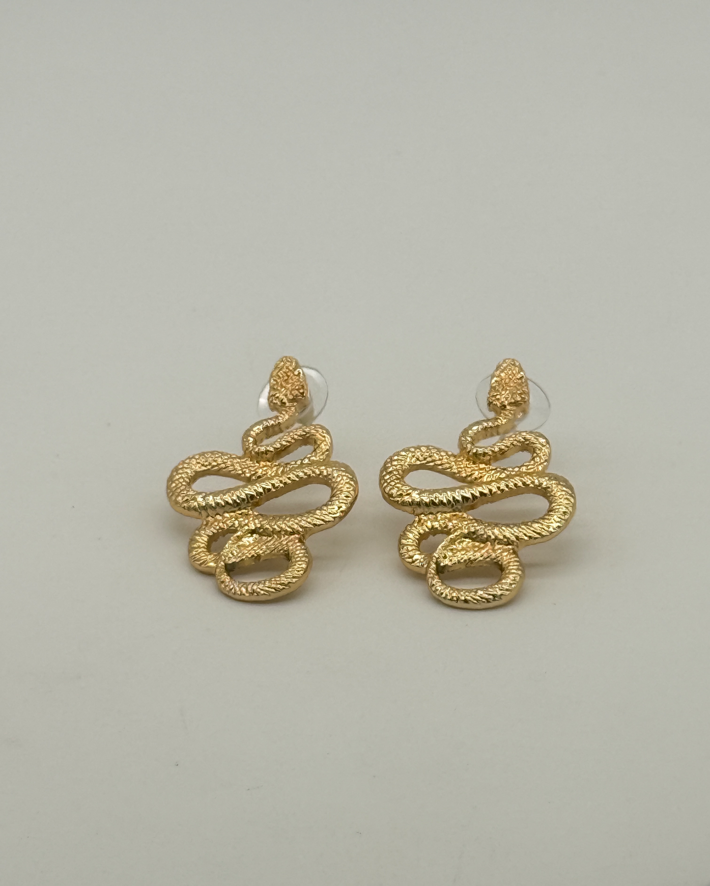 Gold Snake Stud Earrings