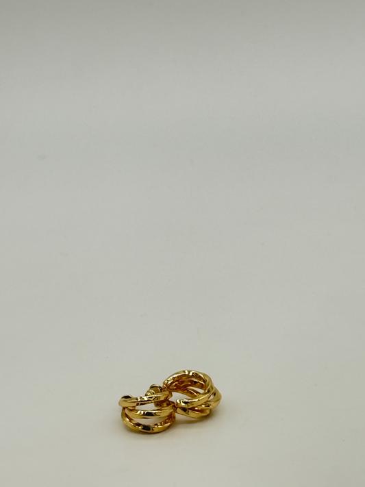 Gold Textured Hoop Earrings