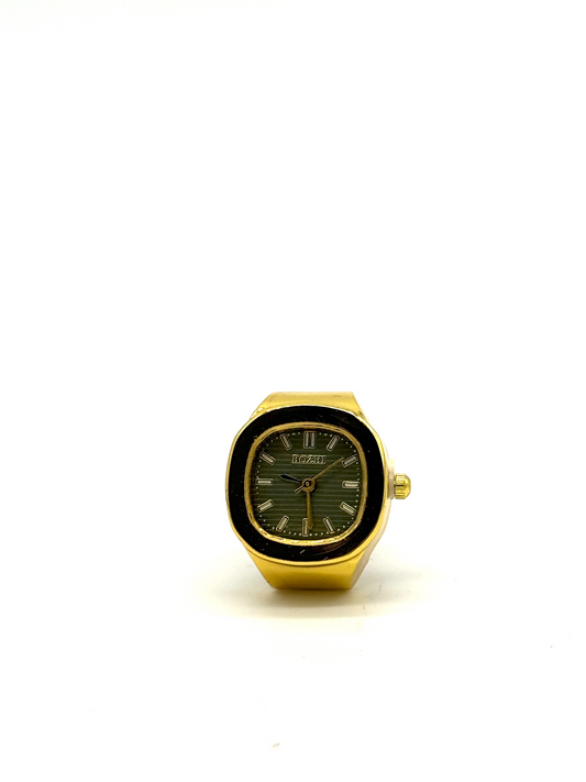 Golden + Olive Green Finger Watch