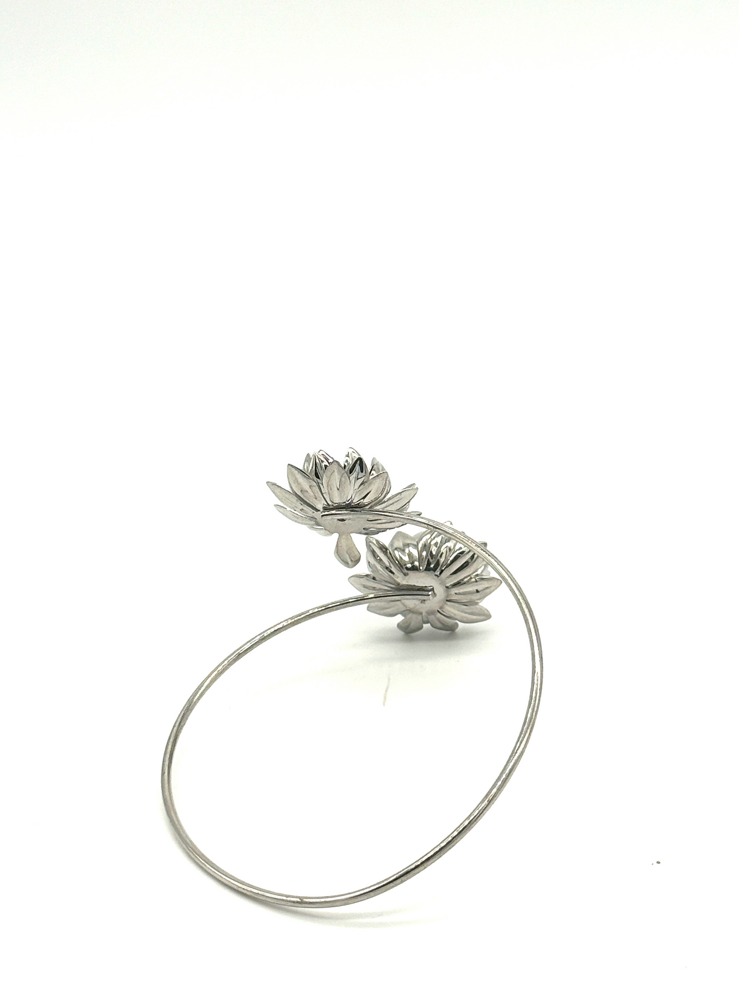 Silver Sunflower Bloom Cuff Bracelet