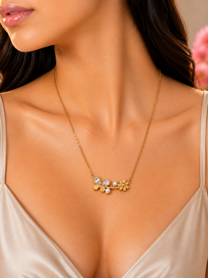 Golden Blue Evil Eye Charm Necklace
