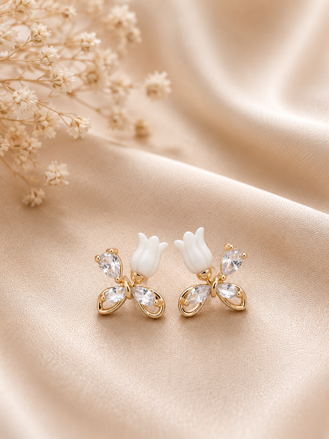 Golden Butterfly Stud Earrings