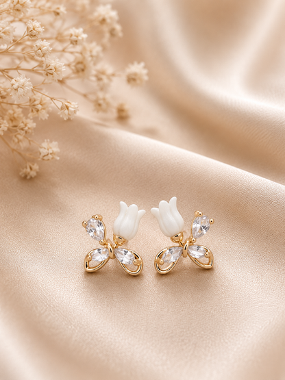 Golden Butterfly Stud Earrings