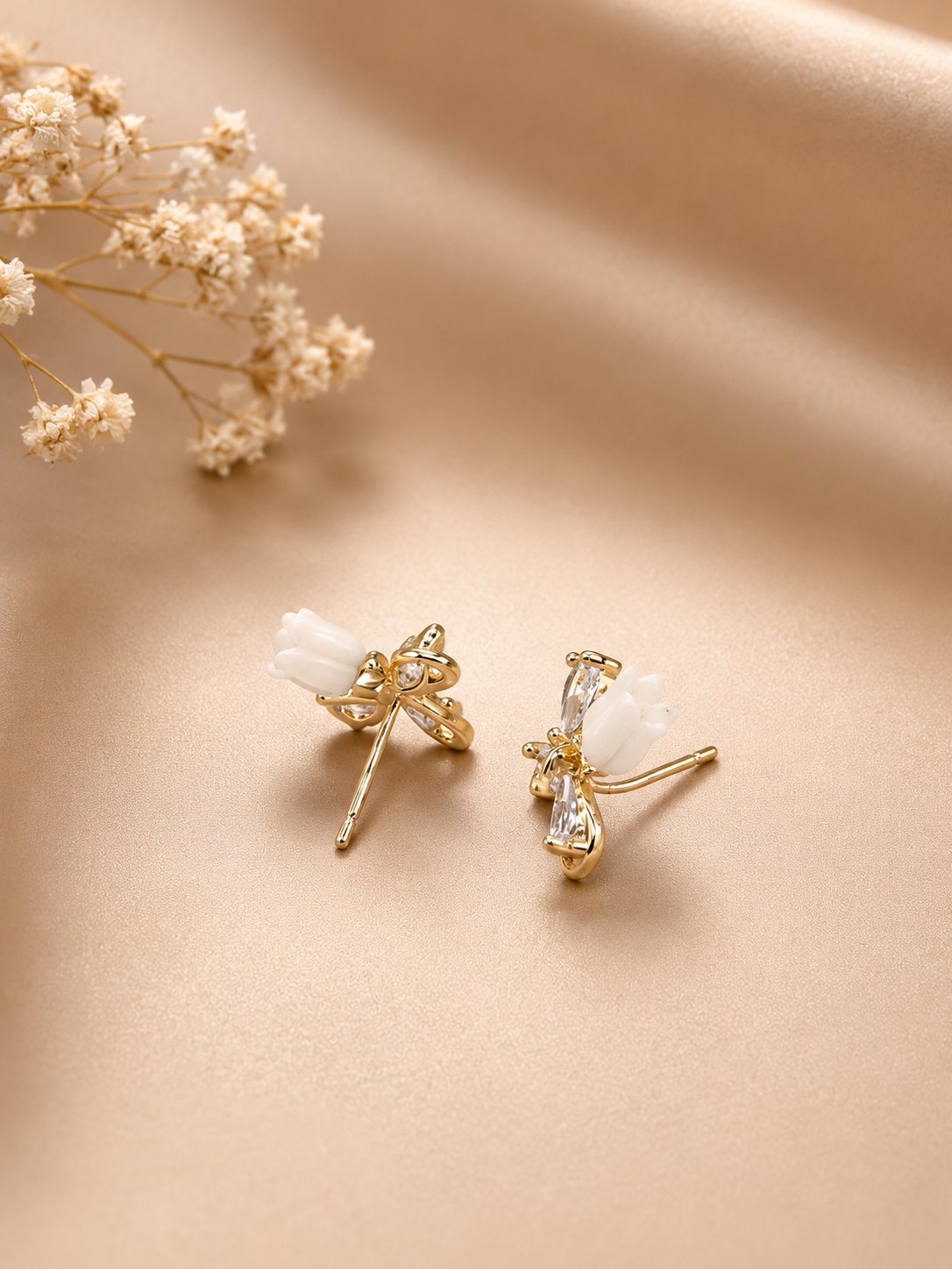 Golden Butterfly Stud Earrings