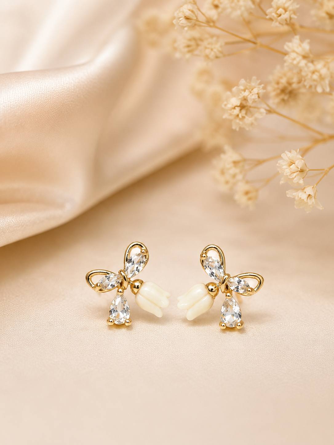 Golden Butterfly Stud Earrings