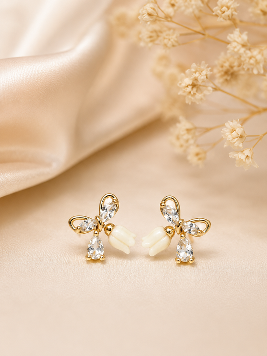 Golden Butterfly Stud Earrings