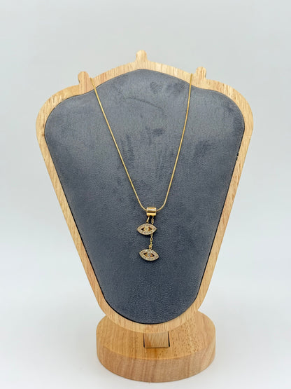 Double Eye Lariat Necklace
