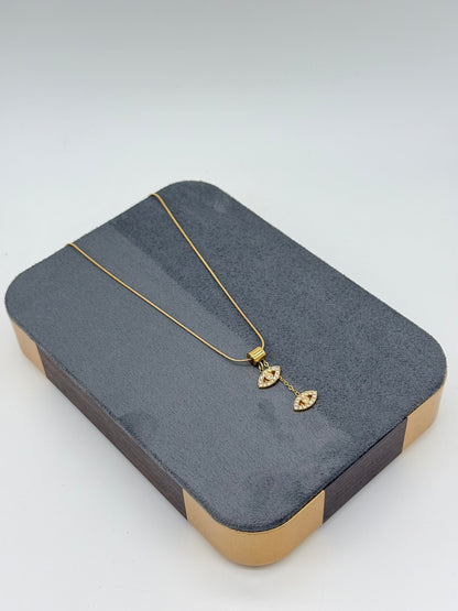 Double Eye Lariat Necklace