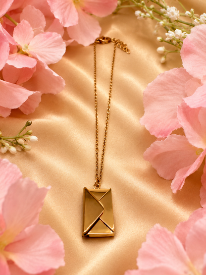 Golden Geometric Bar Pendant Necklace