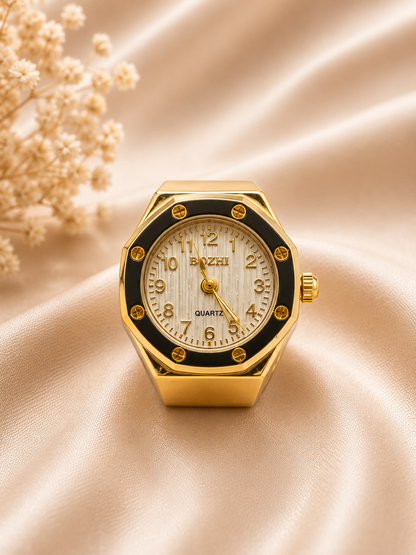 Golden + Beige Finger Watch