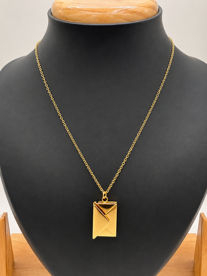 Golden Geometric Bar Pendant Necklace