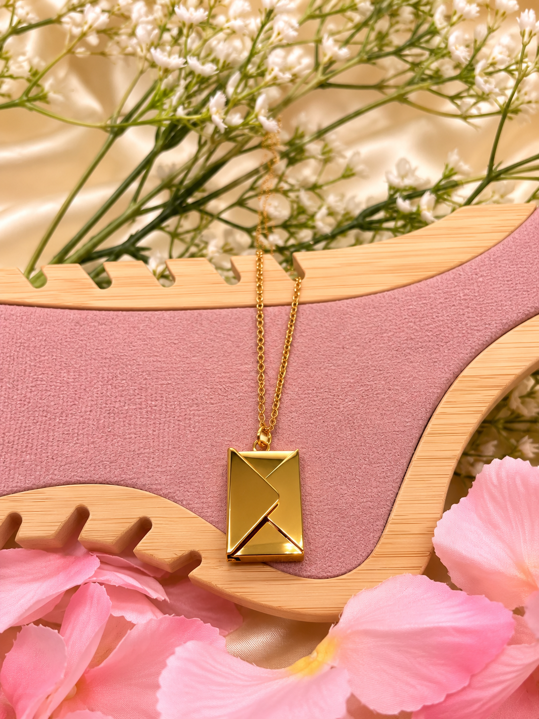 Golden Geometric Bar Pendant Necklace