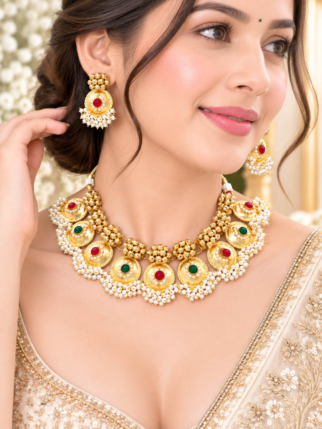 Royal Kundan Peacock Necklace Set