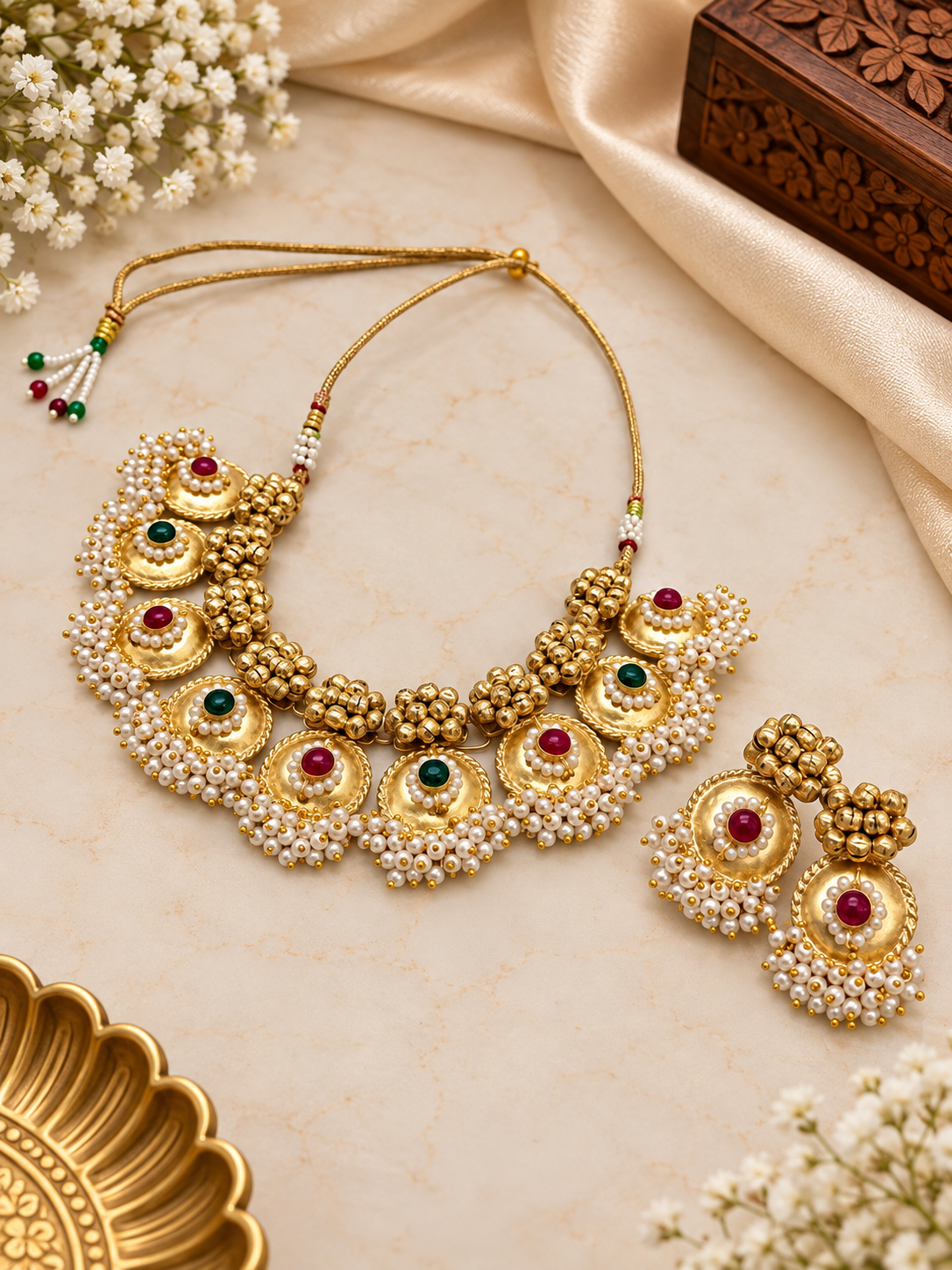 Royal Kundan Peacock Necklace Set