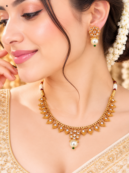 Kundan Pearl Elegance Set