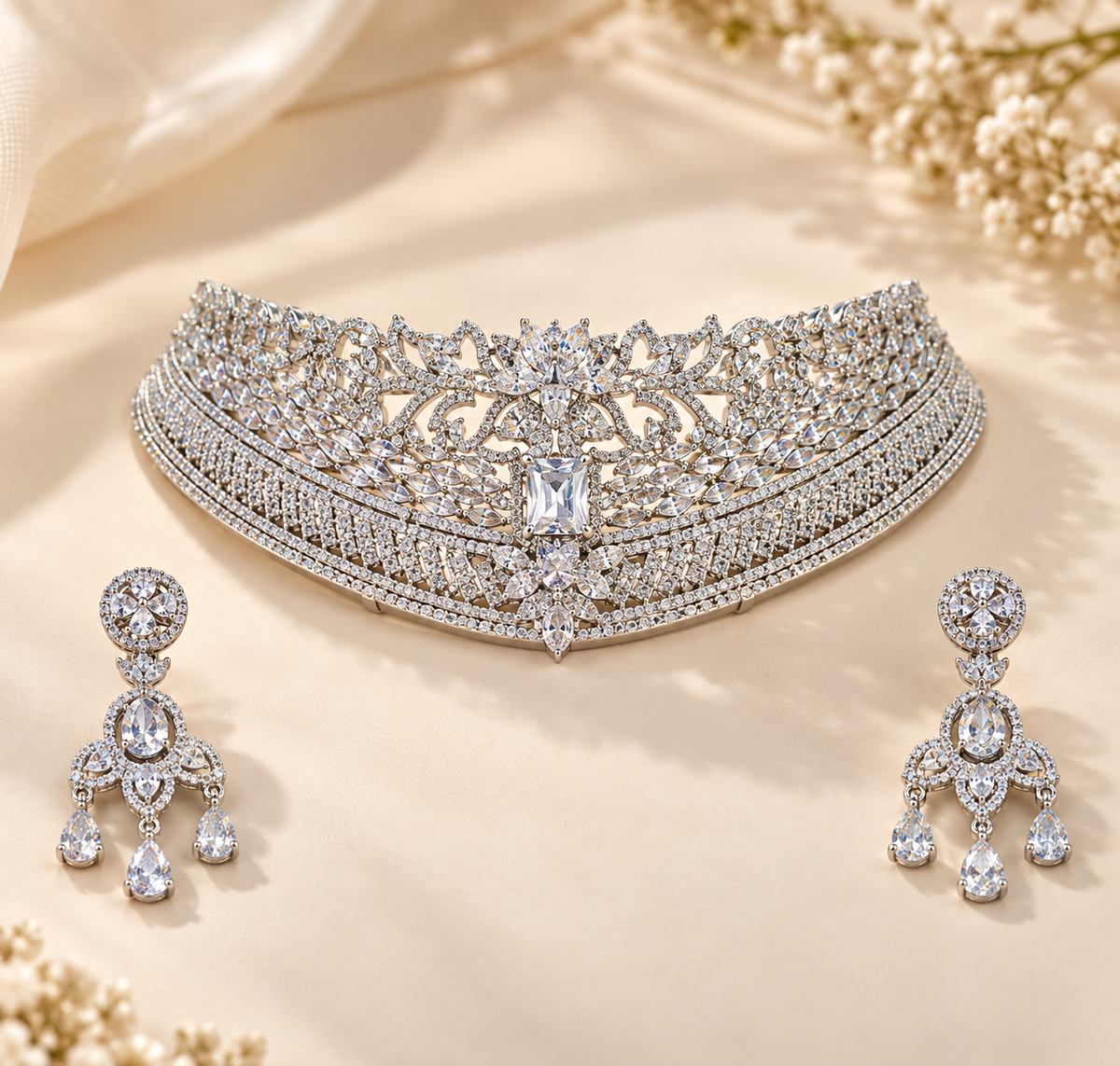 Royal Radiance American Diamond Choker Set