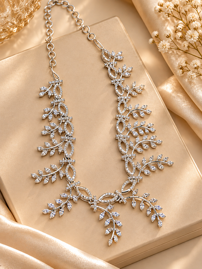Elara Leaf Cascade AD Jewellery Set