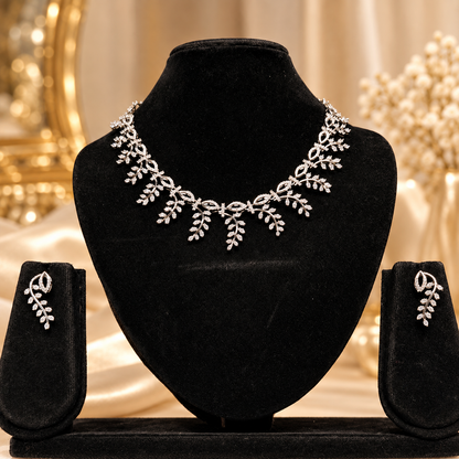 Elara Leaf Cascade AD Jewellery Set