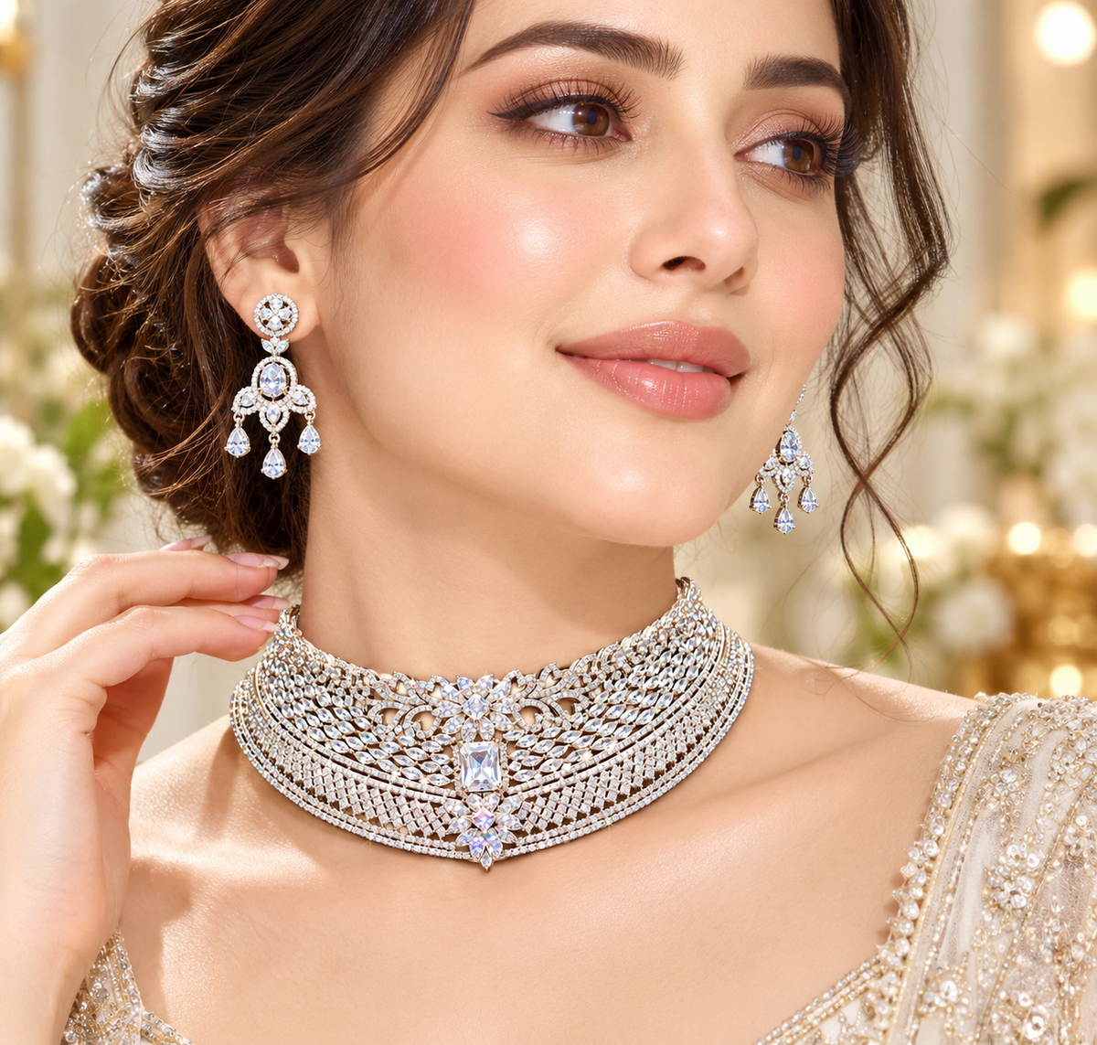 Royal Radiance American Diamond Choker Set