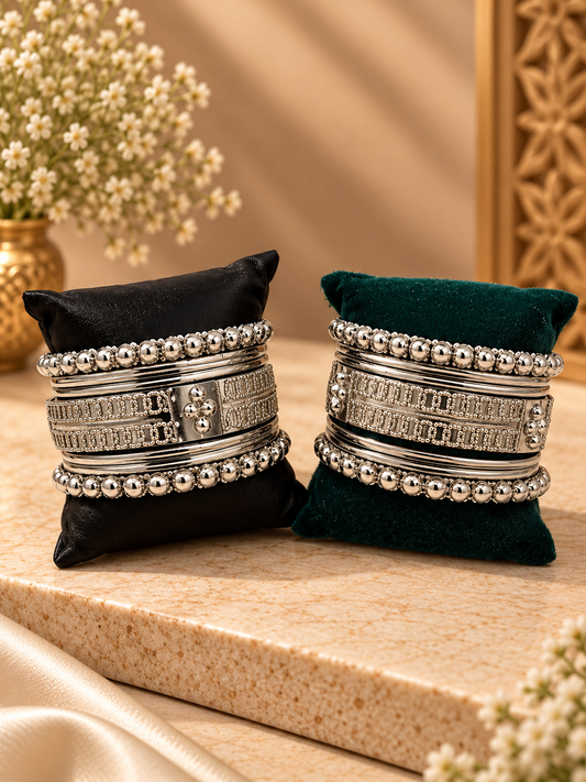 Antique Silver Heritage Bangle Set