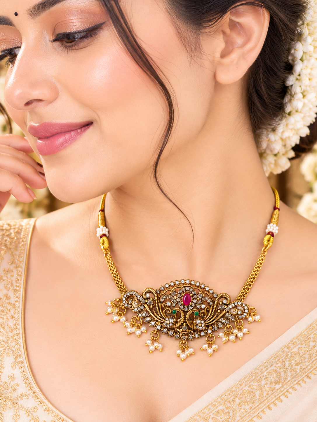 Royal Peacock Kundan Necklace Set