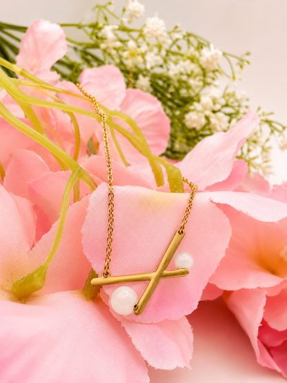 Golden Pearl Branch Necklace