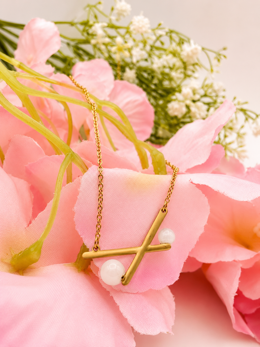 Golden Pearl Branch Necklace