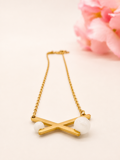 Golden Pearl Branch Necklace