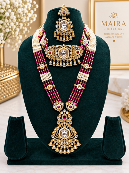 Ruby Kundan Bridal Necklace Set