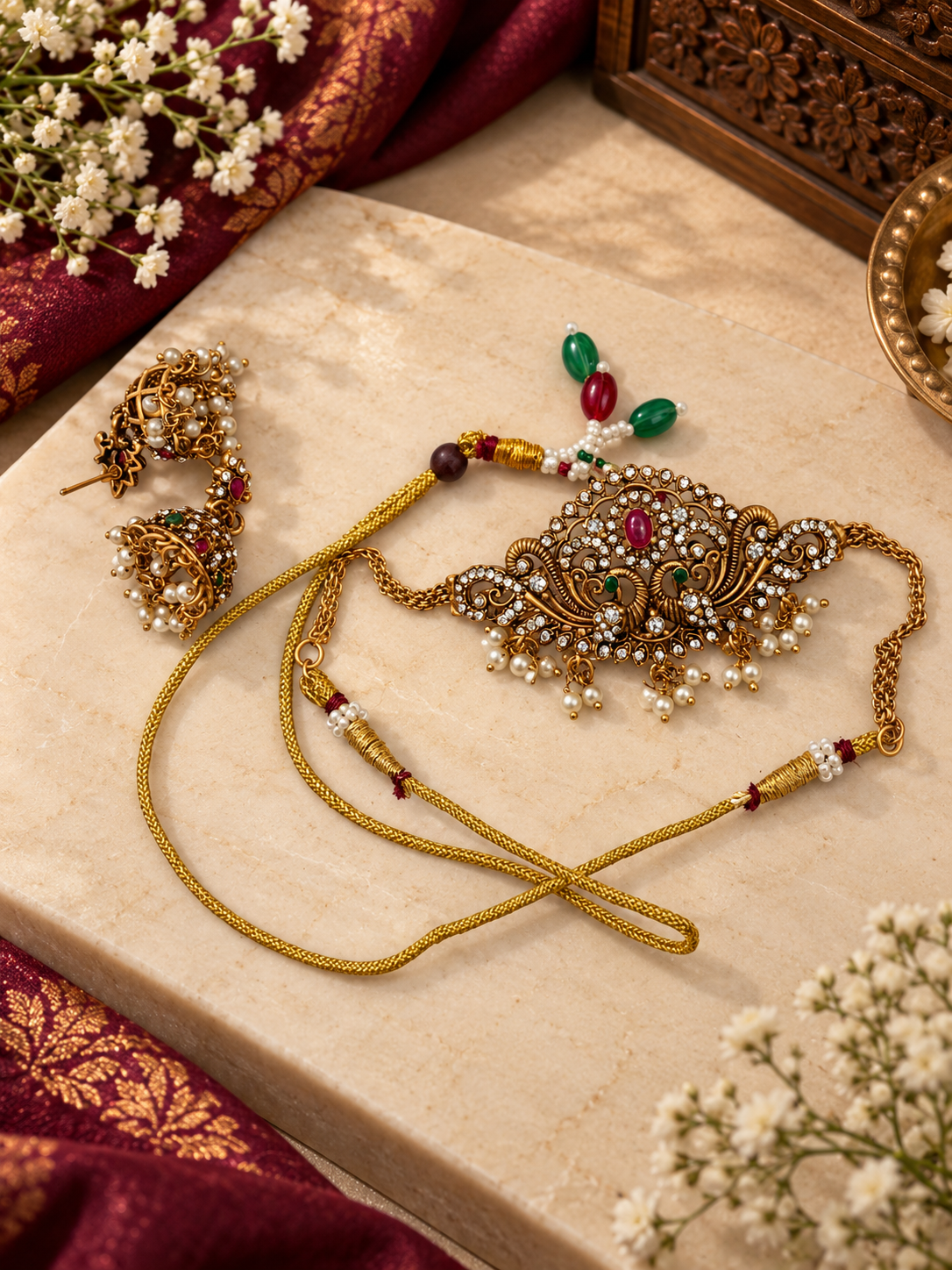Royal Peacock Kundan Necklace Set
