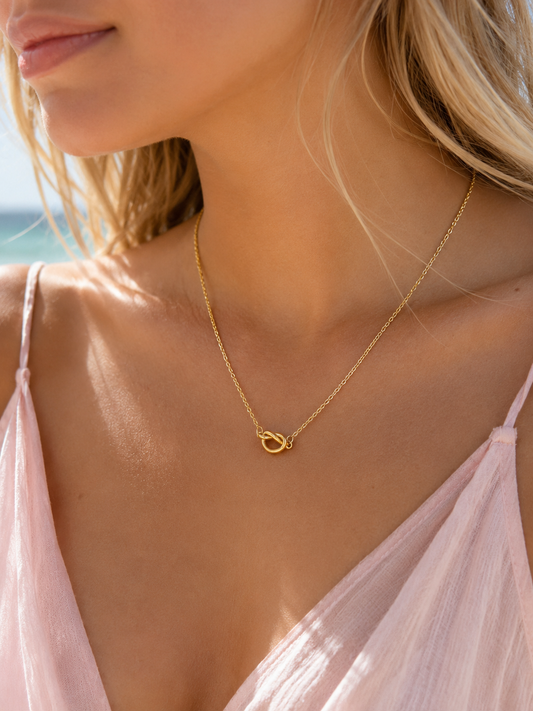 Golden Infinity Knot Necklace