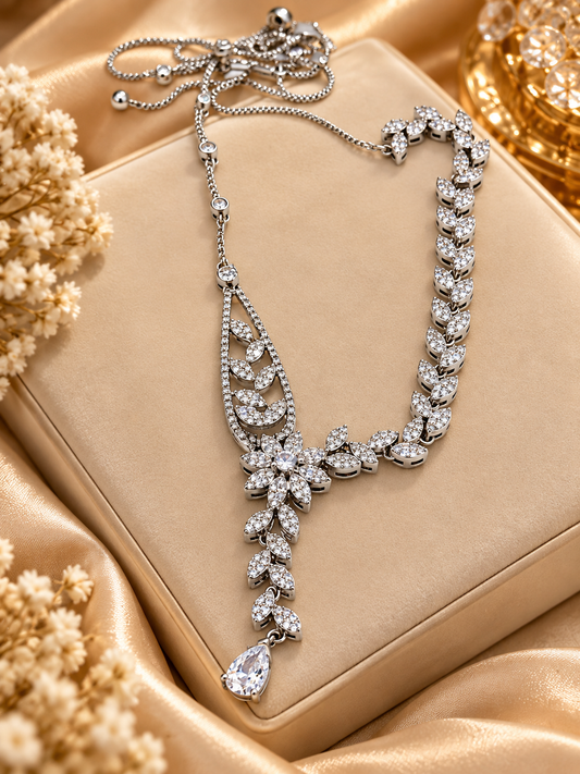 Aurelia Floral Drop AD Necklace Set