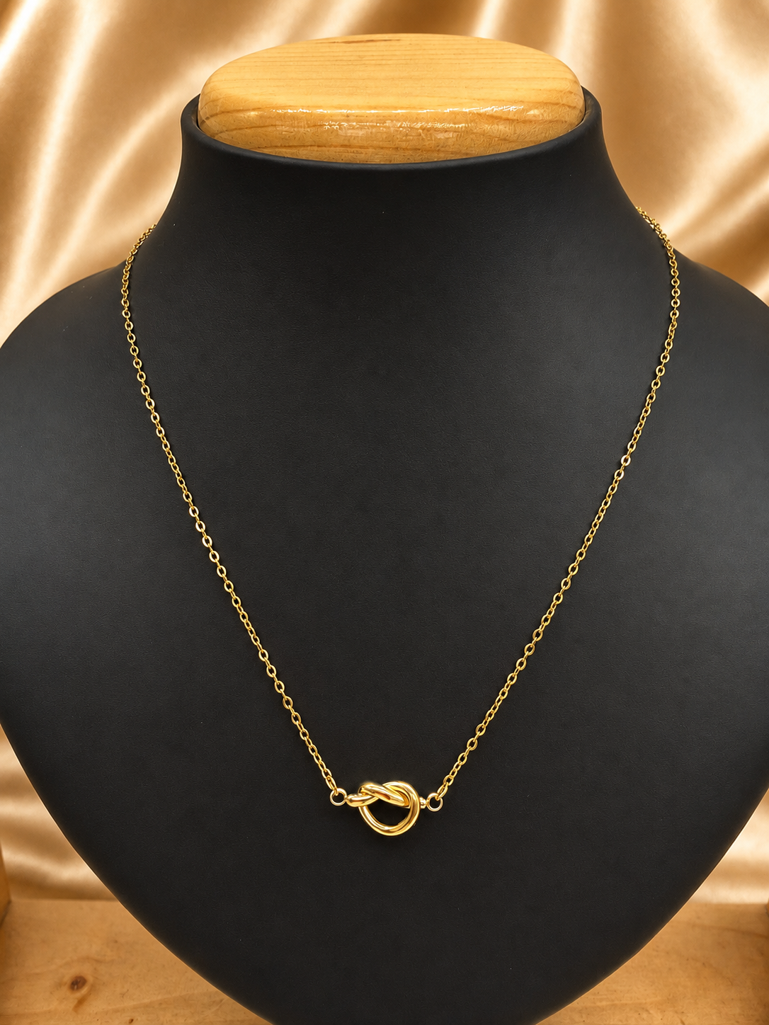Golden Infinity Knot Necklace
