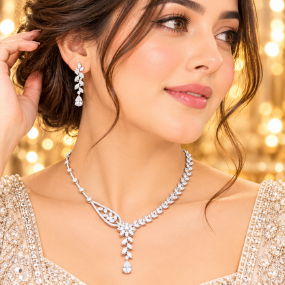 Aurelia Floral Drop AD Necklace Set