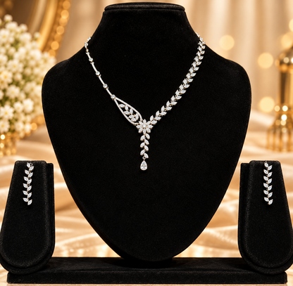 Aurelia Floral Drop AD Necklace Set