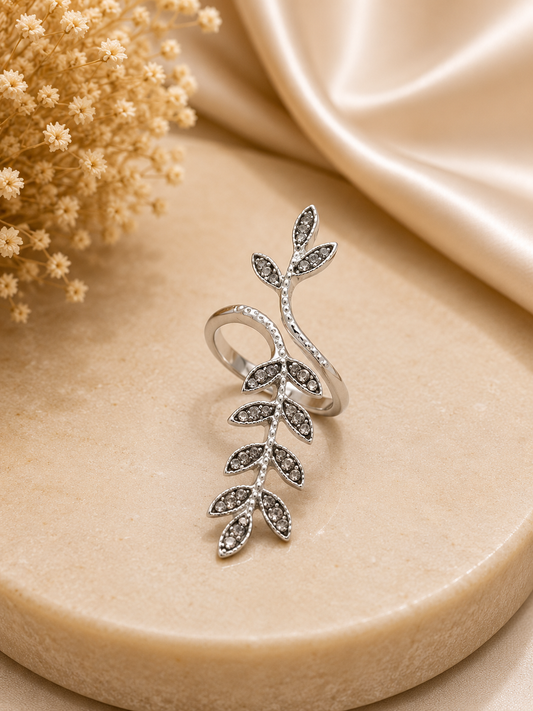 silver Leaf Wrap Ring
