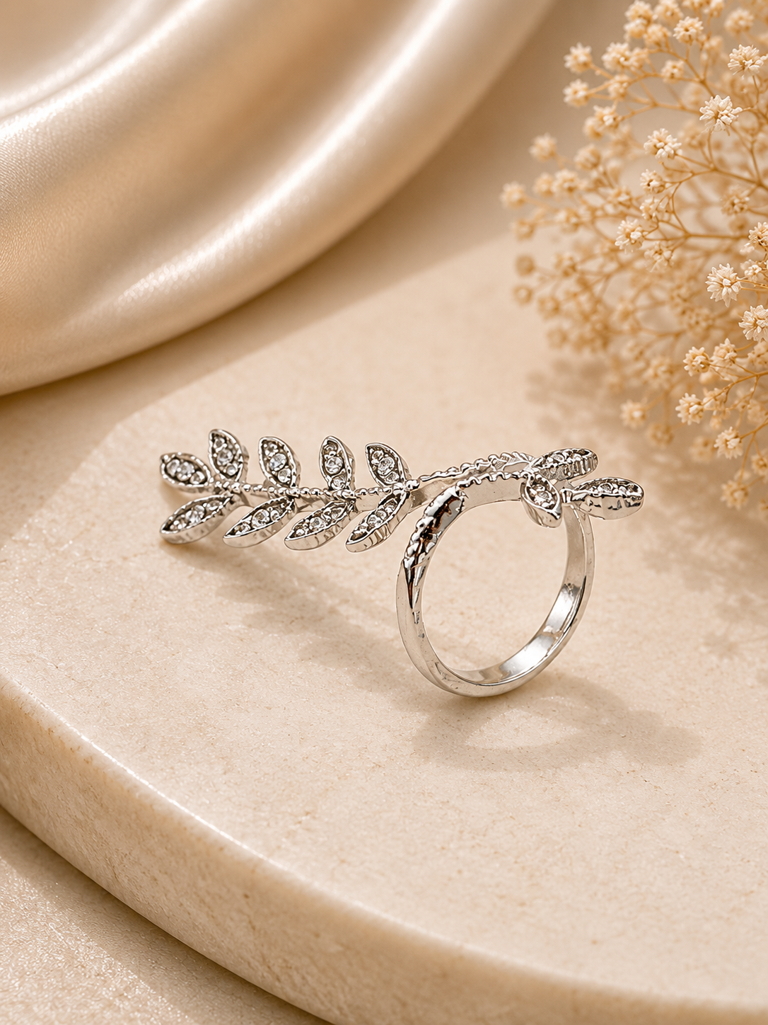 silver Leaf Wrap Ring