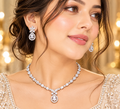 Lunara Teardrop Luxe AD Jewellery Set